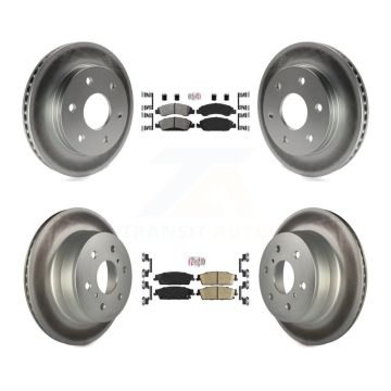 Front Semi-Metallic Rear Ceramic Pad And Coated Disc Brake Rotors Kit For GMC Sierra 1500 KGA-102404