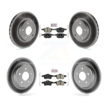 Front Semi-Metallic Rear Ceramic Pads And Coated Disc Brake Rotors Kit For Ford Focus KGA-102412