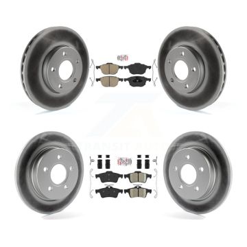 Front Rear Ceramic Pads And Coated Disc Brake Rotors Kit For Ford Focus KGA-102415