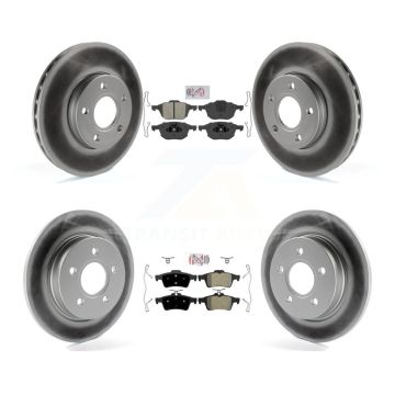 Front Rear Semi-Metallic Pads And Coated Disc Brake Rotors Kit For Ford Focus KGA-102416