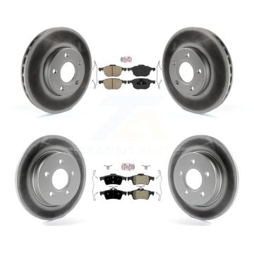 Front Ceramic Rear Semi-Metallic Pads And Coated Disc Brake Rotors Kit For Ford Focus KGA-102417