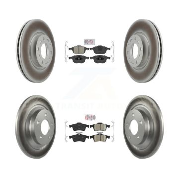 Front Semi-Metallic Rear Ceramic Pads And Coated Disc Brake Rotors Kit For Mazda 5 KGA-102418