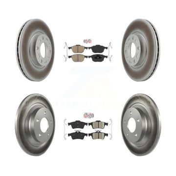 Front Rear Ceramic Pads And Coated Disc Brake Rotors Kit For Mazda 5 KGA-102419
