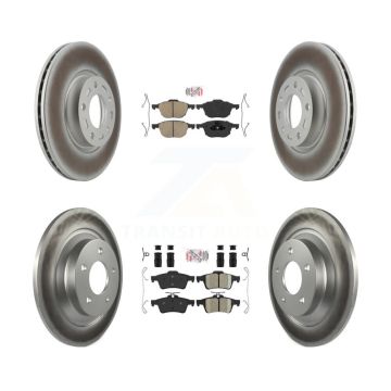 Front Rear Ceramic Pads And Coated Disc Brake Rotors Kit For Mazda 5 KGA-102421