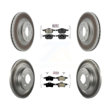 Front Rear Semi-Metallic Pads And Coated Disc Brake Rotors Kit For Mazda 5 KGA-102422
