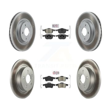 Front Semi-Metallic Rear Ceramic Pad Coat Disc Brake Rotors Kit For Volvo S40 C30 V50 C70 KGA-102424