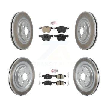 Front Semi-Metallic Rear Ceramic Pad Coated Disc Brake Rotors Kit For Jaguar XF XJ XKR XK KGA-102430