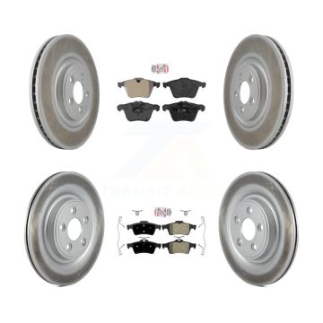 Front Rear Semi-Metallic Pads And Coated Disc Brake Rotors Kit For Jaguar XF XJ XKR XK KGA-102432