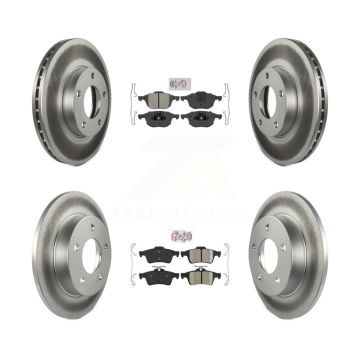 Front Semi-Metallic Rear Ceramic Pads And Coated Disc Brake Rotors Kit For Mazda 3 Sport KGA-102433