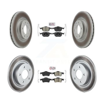 Front Semi-Metallic Rear Ceramic Pads And Coated Disc Brake Rotors Kit For Mazda 3 Sport KGA-102435