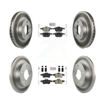 Front Semi-Metallic Rear Ceramic Pads And Coated Disc Brake Rotors Kit For Mazda 3 Sport KGA-102438