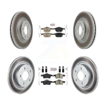 Front Rear Ceramic Pads And Coated Disc Brake Rotors Kit For Mazda 3 Sport KGA-102441