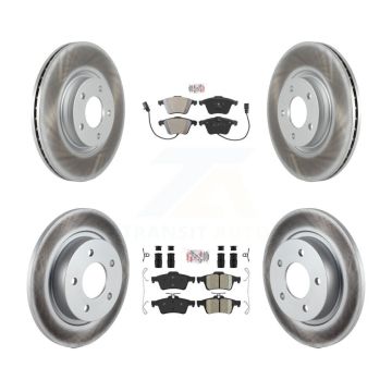Front Semi-Metallic Rear Ceramic Pads And Coated Disc Brake Rotors Kit For Mazda 3 KGA-102442