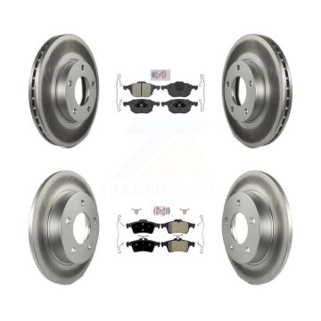 Front Rear Semi-Metallic Pads And Coated Disc Brake Rotors Kit For Mazda 3 Sport KGA-102443
