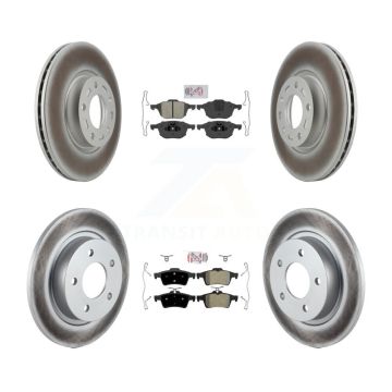 Front Rear Semi-Metallic Pads And Coated Disc Brake Rotors Kit For Mazda 3 Sport KGA-102445