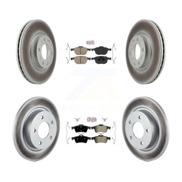 Front Ceramic Rear Semi-Metallic Pads And Coated Disc Brake Rotors Kit For Mazda 3 Sport KGA-102446
