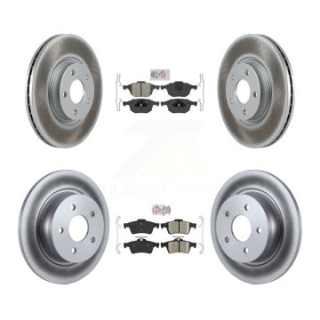 Front Semi-Metallic Rear Ceramic Pad & Coated Disc Brake Rotors Kit For Ford Escape C-Max KGA-102448