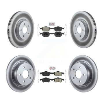 Front Semi-Metallic Rear Ceramic Pad Coated Disc Brake Rotor Kit For Ford Transit Connect KGA-102450