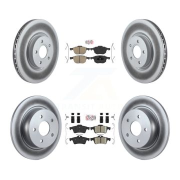 Front Rear Ceramic Pad Coat Brake Rotor Kit For 14 Ford Transit Connect 104.8" wheel base KGA-102457