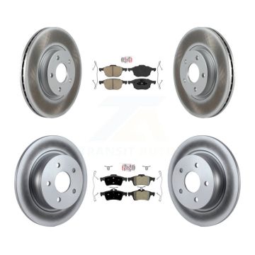 Front Ceramic Rear Semi-Metallic Pad & Coated Disc Brake Rotors Kit For Ford Escape C-Max KGA-102461