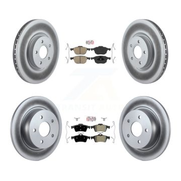 Front Ceramic Rear Semi-Metallic Pad Coated Disc Brake Rotor Kit For Ford Transit Connect KGA-102463
