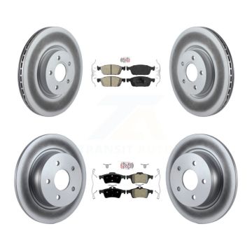 Front Ceramic Rear Semi-Metallic Pad Coat Brake Rotor Kit For Ford Escape Transit Connect KGA-102465