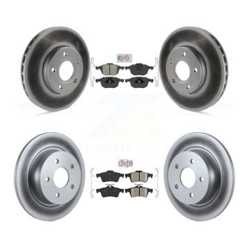 Front Semi-Metallic Rear Ceramic Pads And Coated Disc Brake Rotors Kit For Ford C-Max KGA-102469