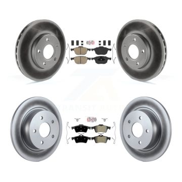 Front Ceramic Rear Semi-Metallic Pads And Coated Disc Brake Rotors Kit For Ford C-Max KGA-102478