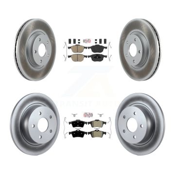 Front Ceramic Rear Semi-Metallic Pad & Coated Disc Brake Rotors Kit For Ford Escape C-Max KGA-102480