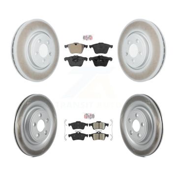 Front Semi-Metallic Rear Ceramic Pads And Coated Disc Brake Rotors Kit For Jaguar XF KGA-102482