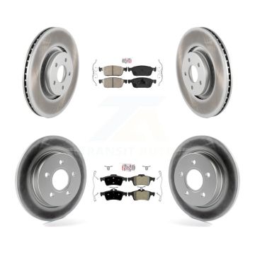 Front Ceramic Rear Semi-Metallic Pad & Coated Brake Rotor Kit For 2013-2018 Ford Focus ST KGA-102489