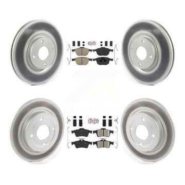 Front Rear Ceramic Pads And Coated Disc Brake Rotors Kit For 2018-2022 Ford EcoSport AWD KGA-102503