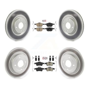 Front Rear Ceramic Pads And Coated Disc Brake Rotors Kit For 2018-2022 Ford EcoSport AWD KGA-102504