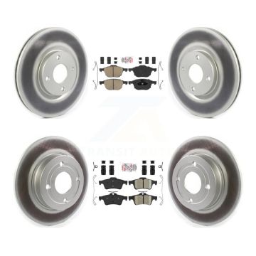 Front Rear Ceramic Pads And Coated Disc Brake Rotors Kit For 2018-2021 Ford EcoSport FWD KGA-102505