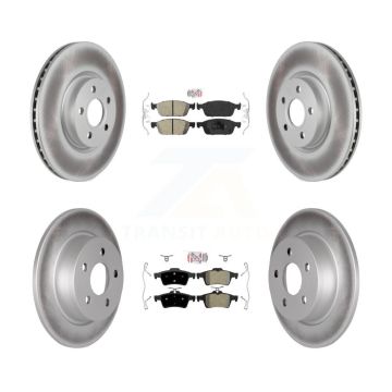 Front Ceramic Rear Semi-Metallic Pad Coated Disc Brake Rotor Kit For Ford Transit Connect KGA-102509