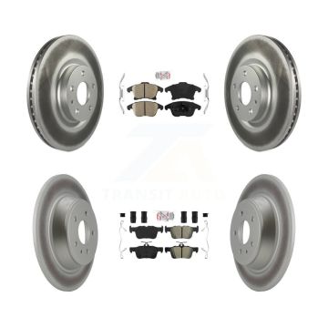 Front Ceramic Rear Semi-Metallic Pad & Coated Brake Rotor Kit For Ford Fusion Lincoln MKZ KGA-102521
