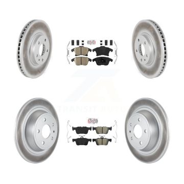 Front Ceramic Rear Semi-Metallic Pad & Coated Brake Rotor Kit For Ford Fusion Lincoln MKZ KGA-102526