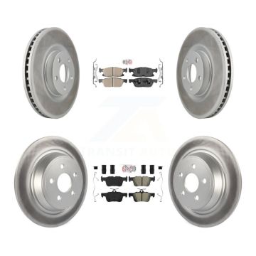 Front Ceramic Rear Semi-Metallic Pad Coated Disc Brake Rotors Kit For Lincoln Continental KGA-102530