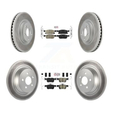 Front Ceramic Rear Semi-Metallic Pads And Coated Disc Brake Rotors Kit For Ford Edge KGA-102533