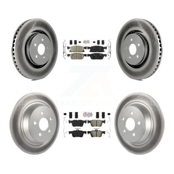 Front Ceramic Rear Semi-Metallic Pad Coat Brake Rotors Kit For Ford Edge Lincoln Nautilus KGA-102534
