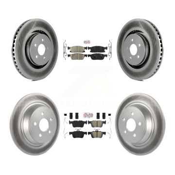 Front Ceramic Rear Semi-Metallic Pad Coat Brake Rotors Kit For Ford Edge Lincoln Nautilus KGA-102535