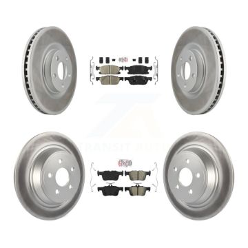 Front Ceramic Rear Semi-Metallic Pads And Coated Disc Brake Rotors Kit For Ford Edge KGA-102536