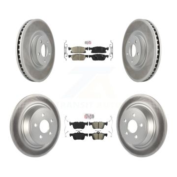 Front Ceramic Rear Semi-Metallic Pads And Coated Disc Brake Rotors Kit For Ford Edge KGA-102537