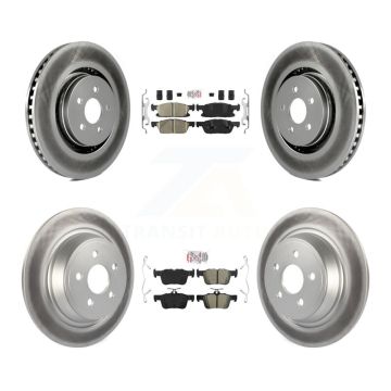 Front Ceramic Rear Semi-Metallic Pad Coat Brake Rotors Kit For Ford Edge Lincoln Nautilus KGA-102538