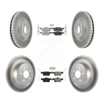 Front Ceramic Rear Semi-Metallic Pad Coated Disc Brake Rotors Kit For Lincoln Continental KGA-102540