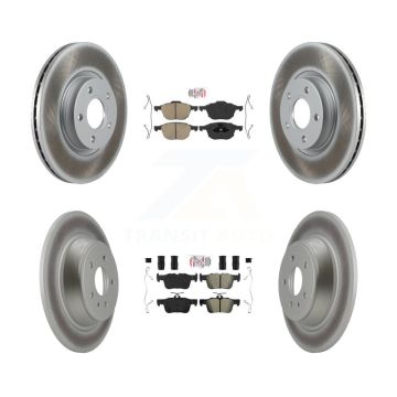 Front Ceramic Rear Semi-Metallic Pads And Coated Disc Brake Rotors Kit For Ford Escape KGA-102550