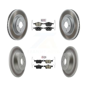 Front Rear Semi-Metallic Pads And Coated Disc Brake Rotors Kit For Ford Escape KGA-102554