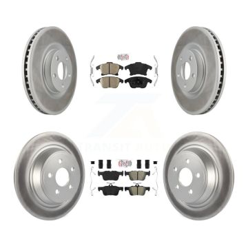 Front Ceramic Rear Semi-Metallic Pad Coated Brake Rotor Kit For Ford Police Responder SSV KGA-102573