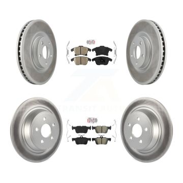 Front Ceramic Rear Semi-Metallic Pad Coated Brake Rotor Kit For Ford Police Responder SSV KGA-102575