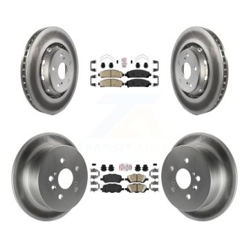 Front Rear Ceramic Pads And Coated Disc Brake Rotors Kit For 2009-2016 Toyota Venza KGA-102578